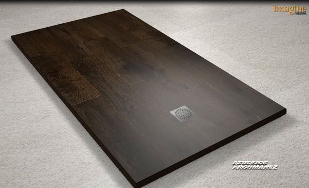 Plato de ducha extraplano parquet wengue